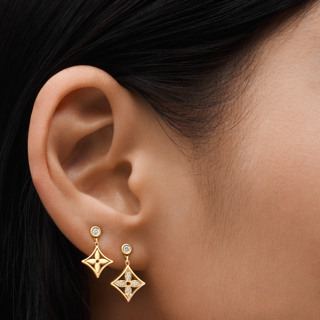 Louis Vuitton Idylle Blossom Ear Stud, Yellow Gold And Diamonds - Per Unit